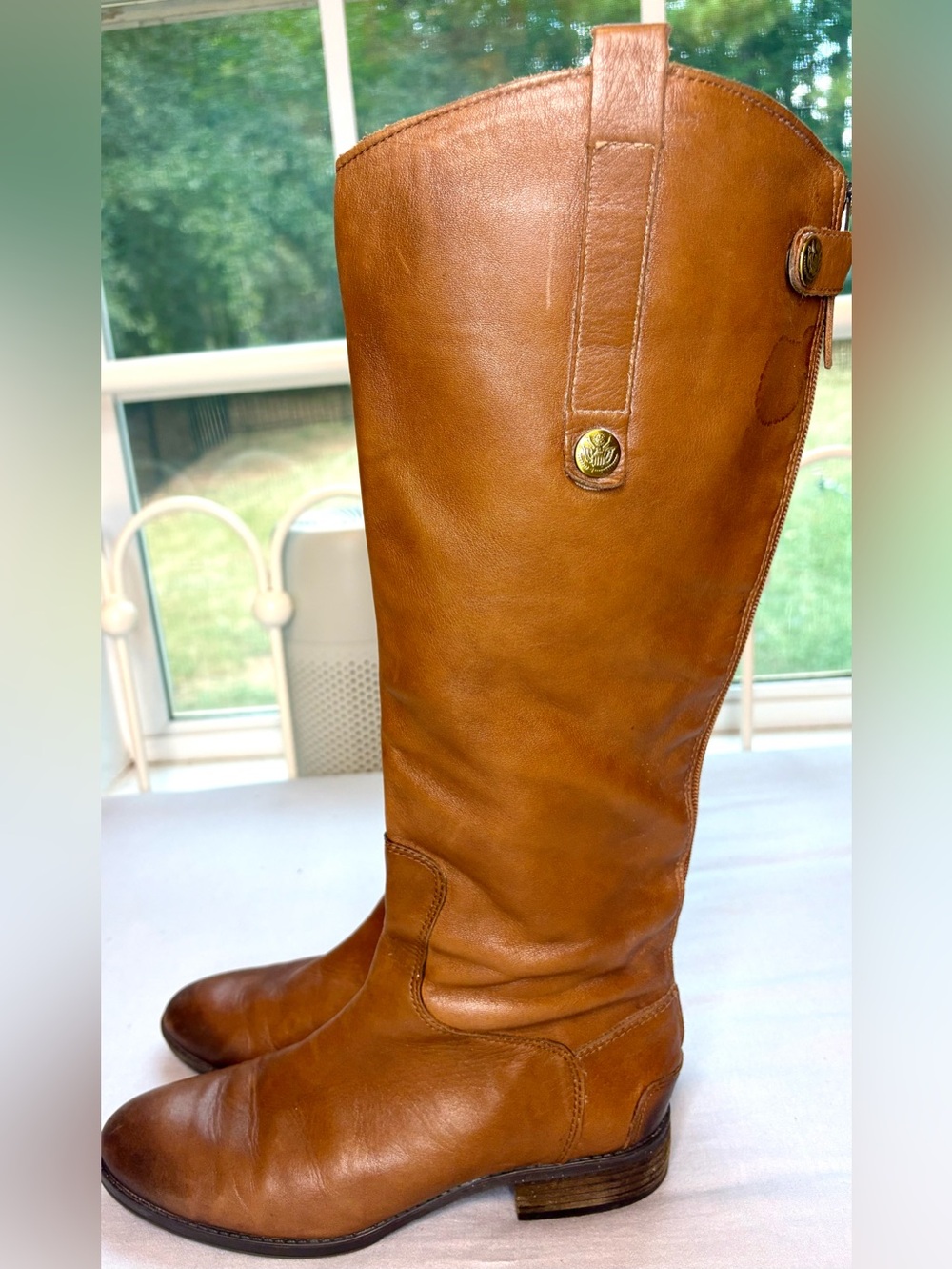 Sam Edelman Penny Brown Leather Tall Riding Boots Size 7